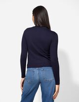 Strickjacke - Aufgesetze Taschen - dunkelblau