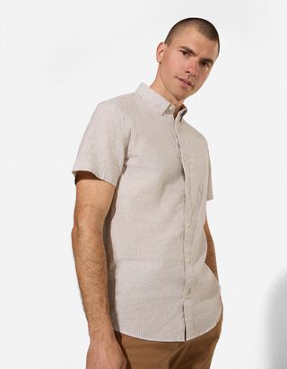 Overhemd - Linnenmix - grijs