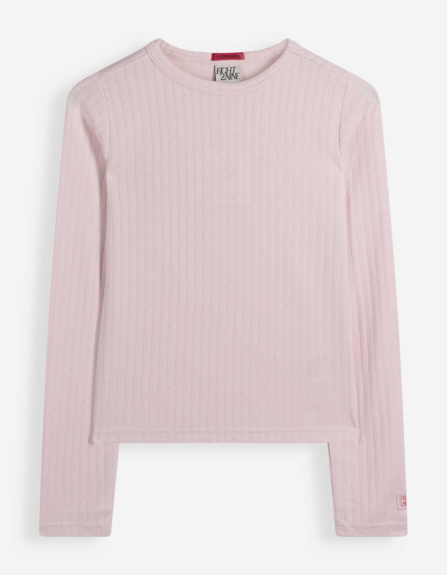 Langarmshirt - Labelpatch - Rosa