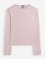 Langarmshirt - Labelpatch - Rosa