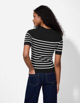 Pullover - Streifen - schwarz