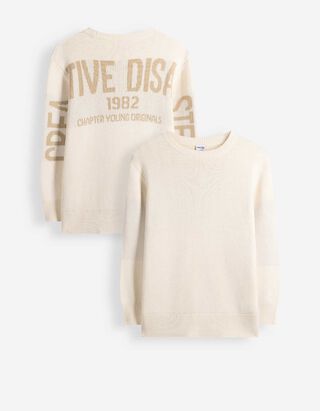 Strickpullover - Oversized Fit - Beige