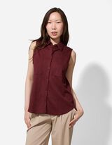 bluza - Laneni izgled - tamno-crvena