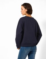 Sweatshirt - V-Ausschnitt - Dunkelblau