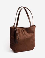 Tasche - Wildlederimitat - dunkelbraun