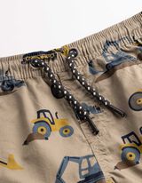 Shorts - Allover-Muster - Beige