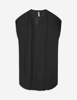 Blusenkleid - einfarbig - schwarz