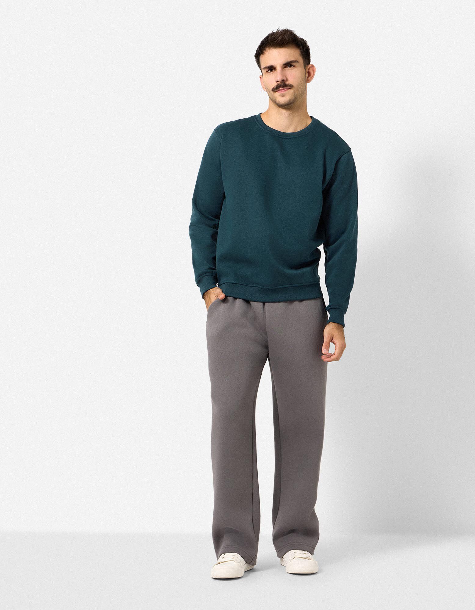 Sweatshirt - Relax Pasvorm - Petrolblauw