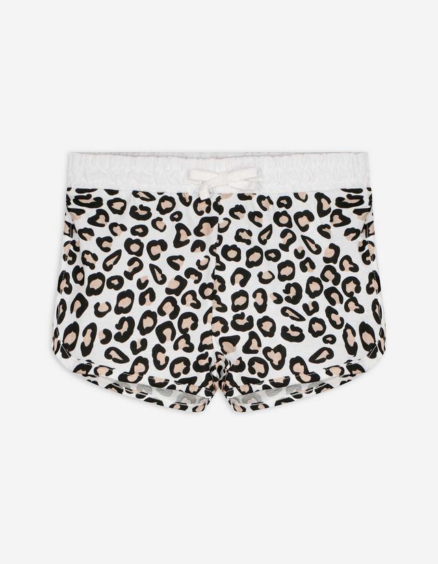 Shorts - Allover-Print - weiß