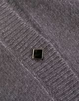 kardigan - listwa z guzikami - szary