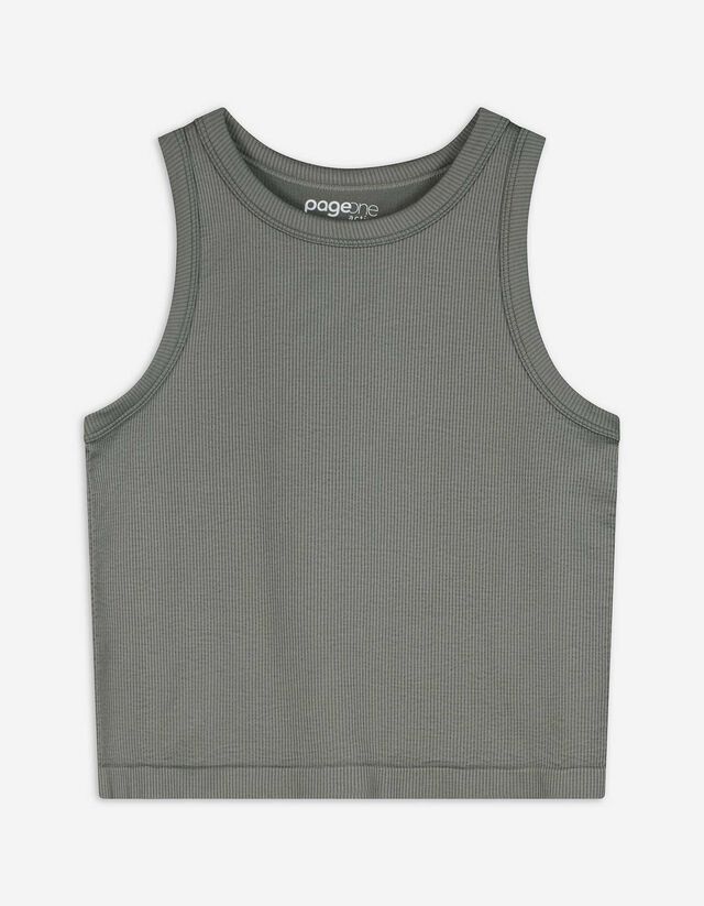 Cropped Top - Nahtlos - grau