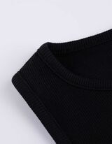 Top - Muschelsaum - Schwarz