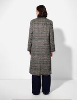 Mantel - Glencheck - hellgrau