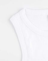 Top - Rippenstruktur - wei&szlig;