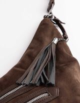 Tasche - Wildlederimitat - dunkelbraun