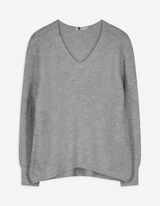Pullover - V-Ausschnitt - grau