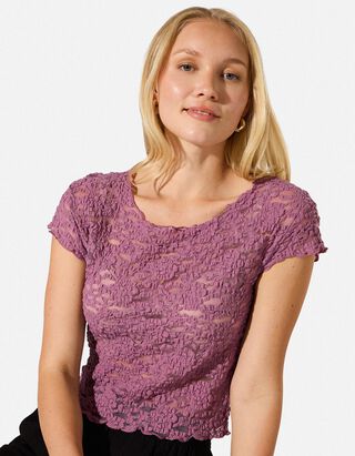 T-shirt - Geschulpte zoom - Paars