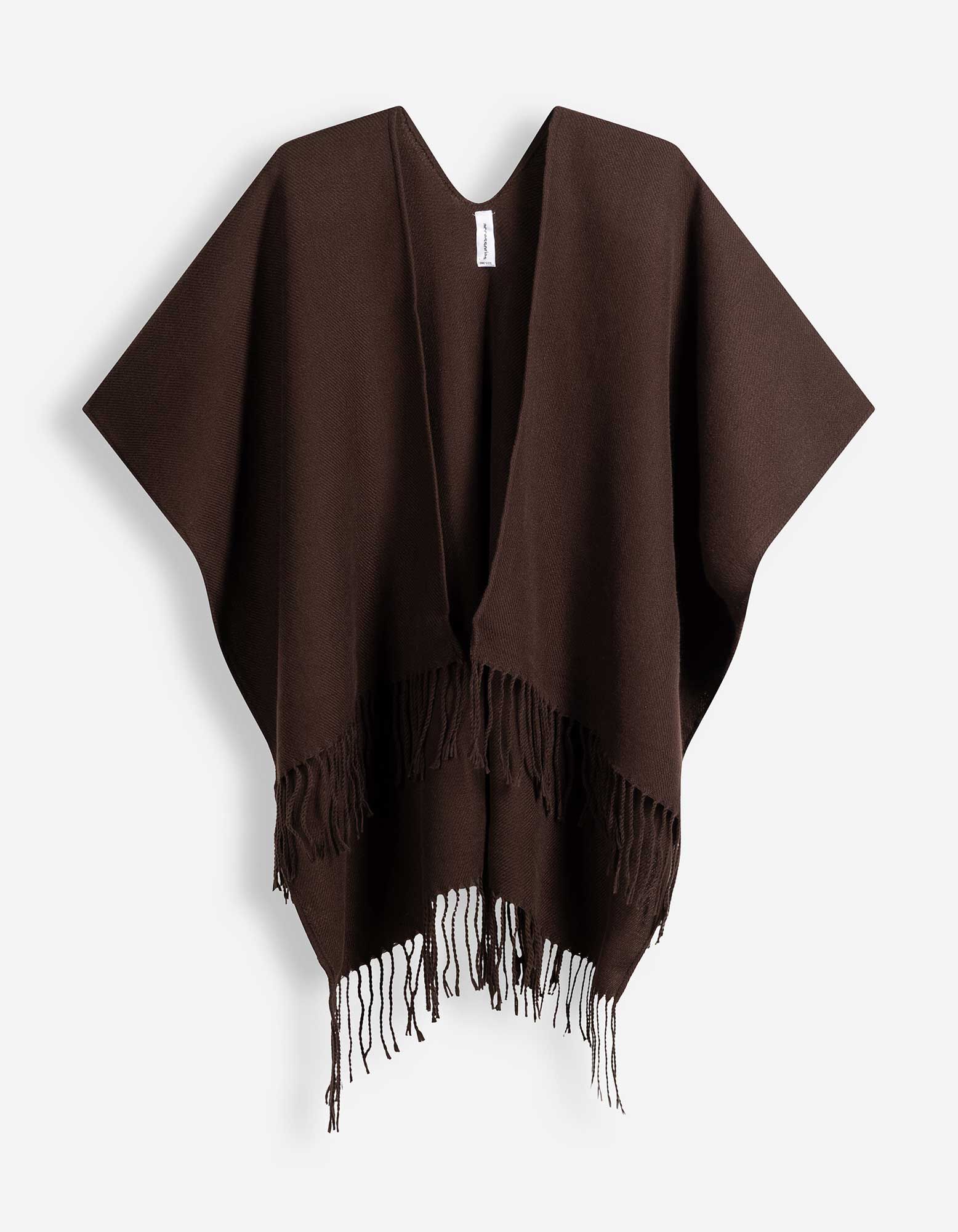 Poncho - Effen - Donkerbruin