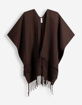 Poncho - Effen - Donkerbruin