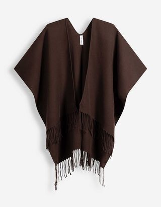 Poncho - Effen - Donkerbruin