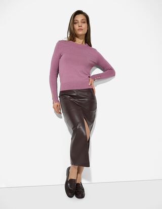 Rok - Imitatieleer - donkerrood