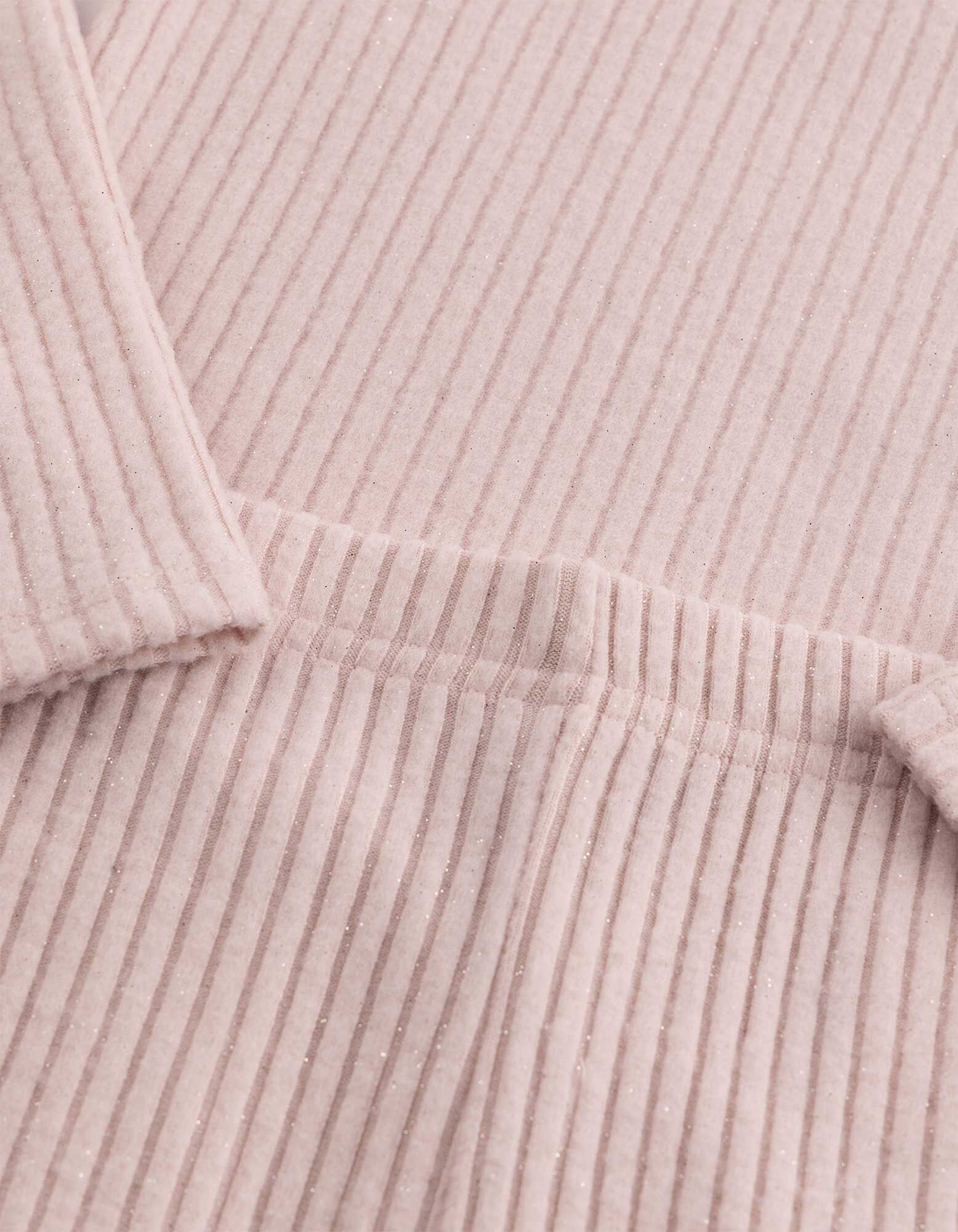 Ensemble t-shirt &agrave; manches longues et leggings - Tissu brillant - ros&eacute; tendre 