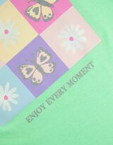 Tricou - Imprimeu sclipici - Verde deschis