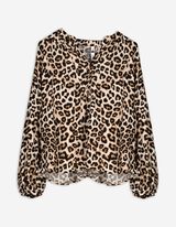 Bluse - Leopardenmuster - weiß
