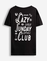 T-shirt - Afdrukken achteraan - zwart