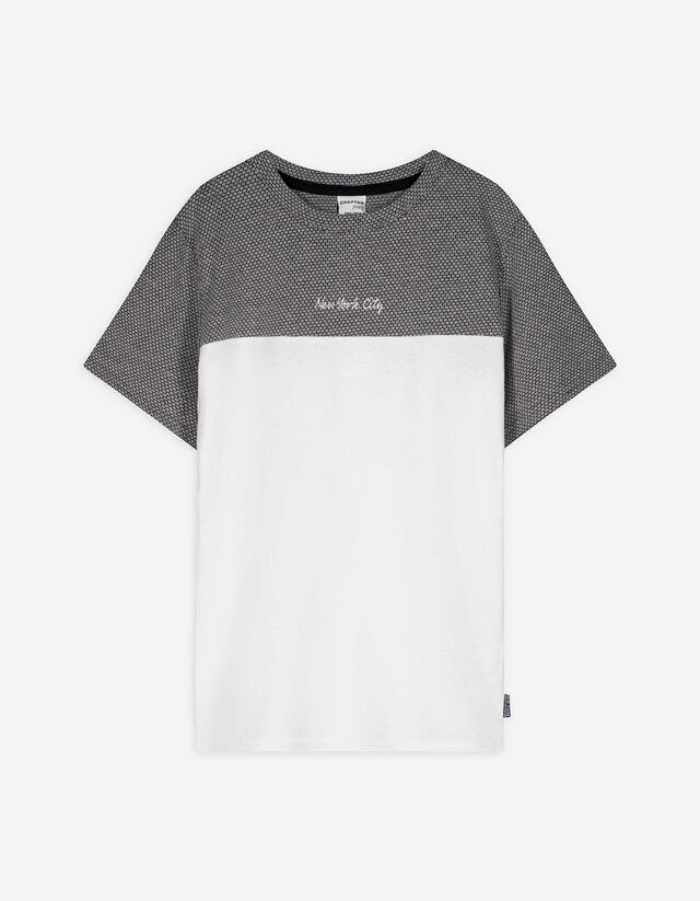 T-shirt - Kleur blokkering - wit