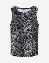 Top - Leopardenmuster - hellgrau