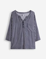 Bluse - Allover-Muster - dunkelblau