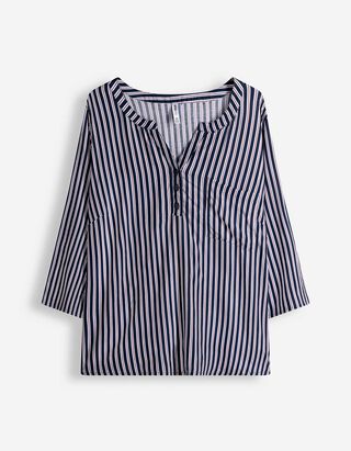 Bluse - Allover-Muster - dunkelblau