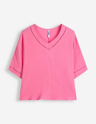 Blusenshirt - einfarbig - pink