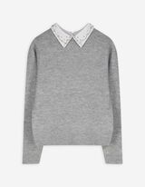 Pulóver - Košeľový golier - seda