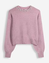 Pullover - Applikation - Rosa