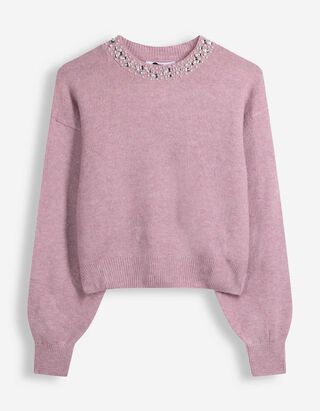 Pullover - Applikation - Rosa