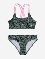 Mädchen Set aus Bikini Top und Bikini Slip - Animal-Muster 