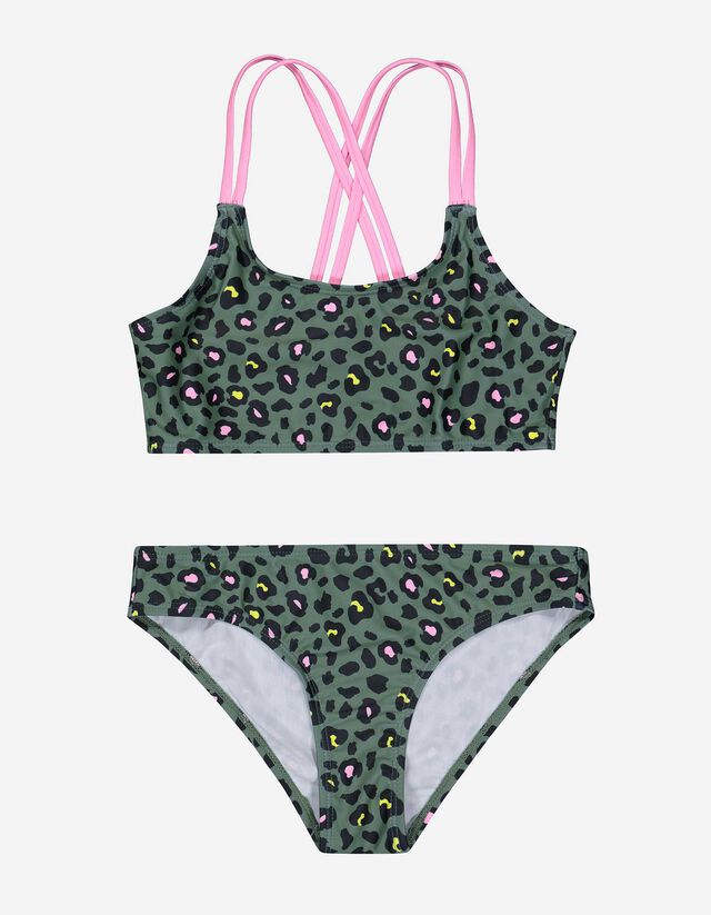 Mädchen Set aus Bikini Top und Bikini Slip - Animal-Muster 