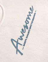 Trikotažinis megztinis - Priekinė spauda - smelio spalvos