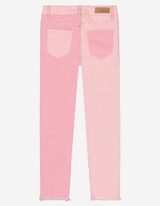 Jeans - Fondo gamba a coste - rosa