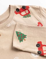 Langarmshirt - Jersey - Beige