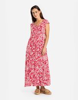 sukienka maxi - wycięcie z tyłu - ciemny czerwony