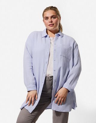 Bluse - Musselin - hellblau