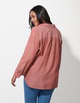 Bluse - Brusttasche - dunkelrot