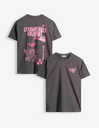 T-Shirt - R&uuml;ckenprint - dunkelgrau