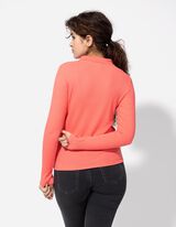 Poloshirt - Rippenstruktur - hellrot