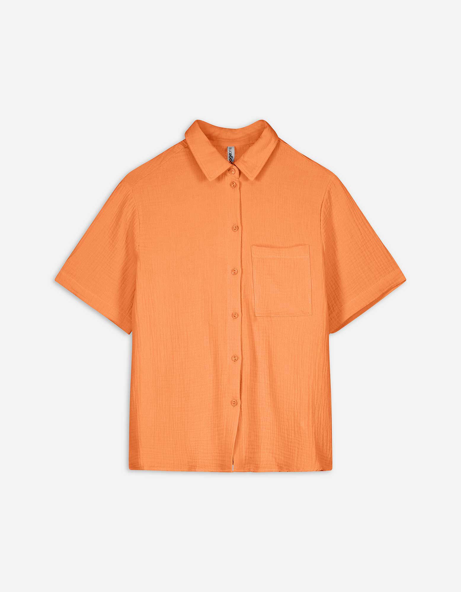 Košilová halenka - Mušelín - oranzova - Takko Fashion
