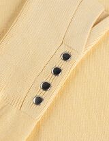 Žebrovaný pletený svetr - Ozdobné knoflíky - sv. zluta