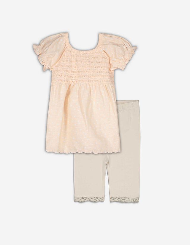Set rochie și leggings - Garnitură din dantelă - Roz